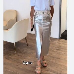 ZARA DENIM SILVER AND WHITE DRESS! NWOT
